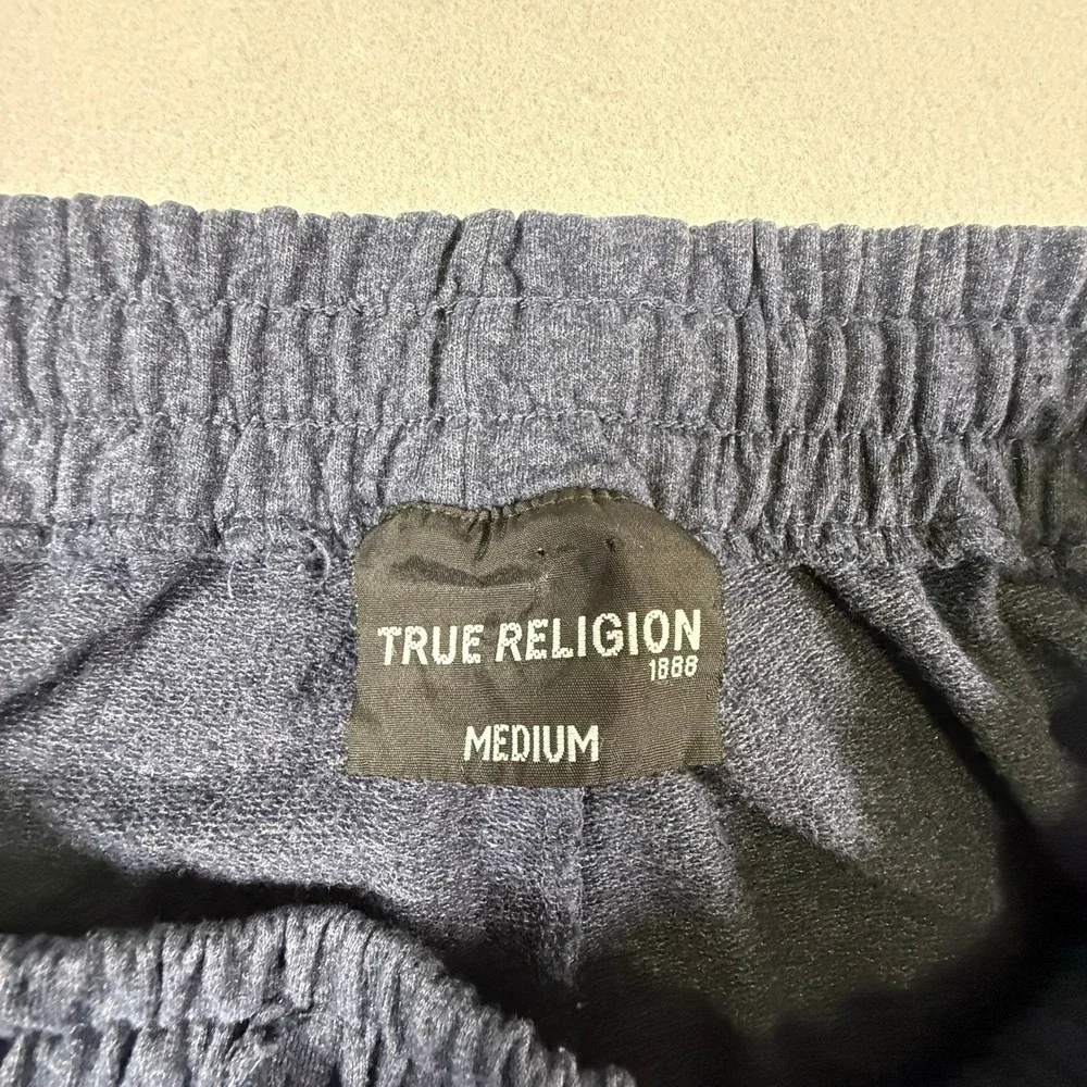 True Religion Mens Navy Blue Silver Horseshoe Logo‎ Jogger Sweatpants RN 134949